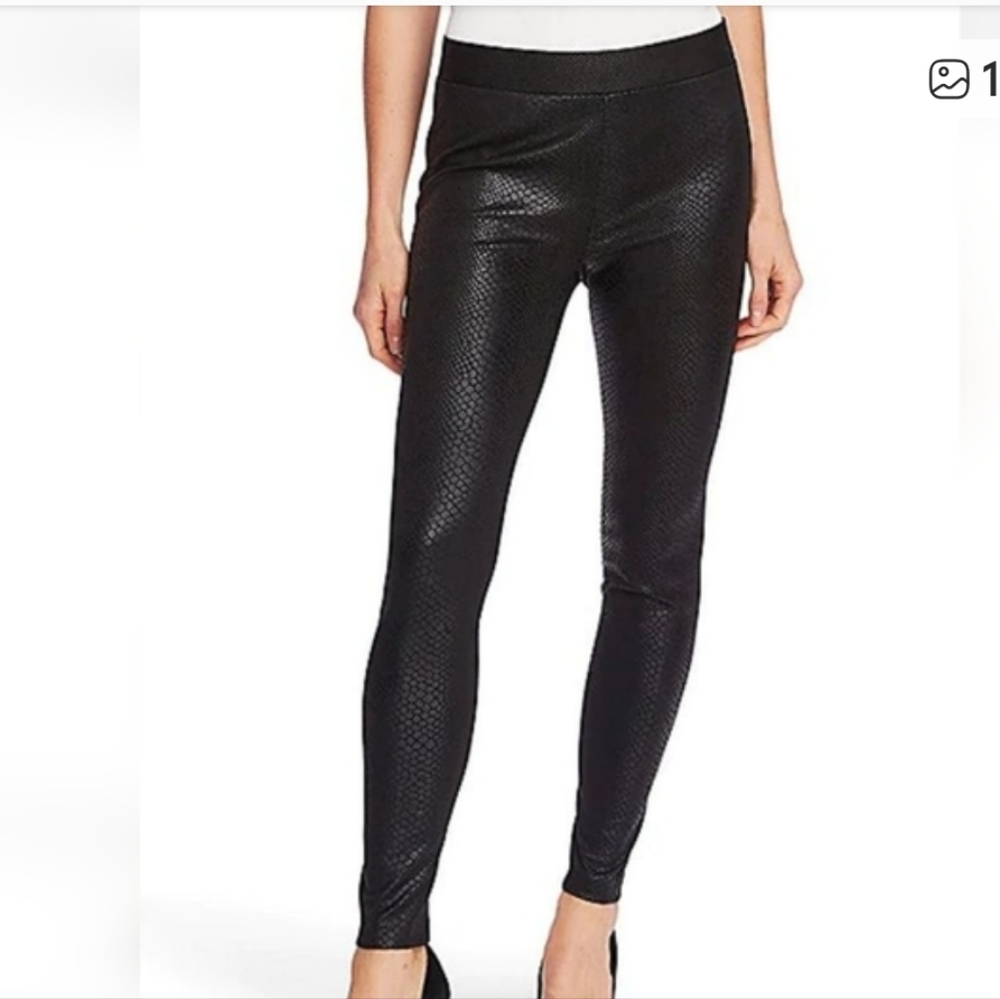 Vince Camuto Black Snake Print Leggings